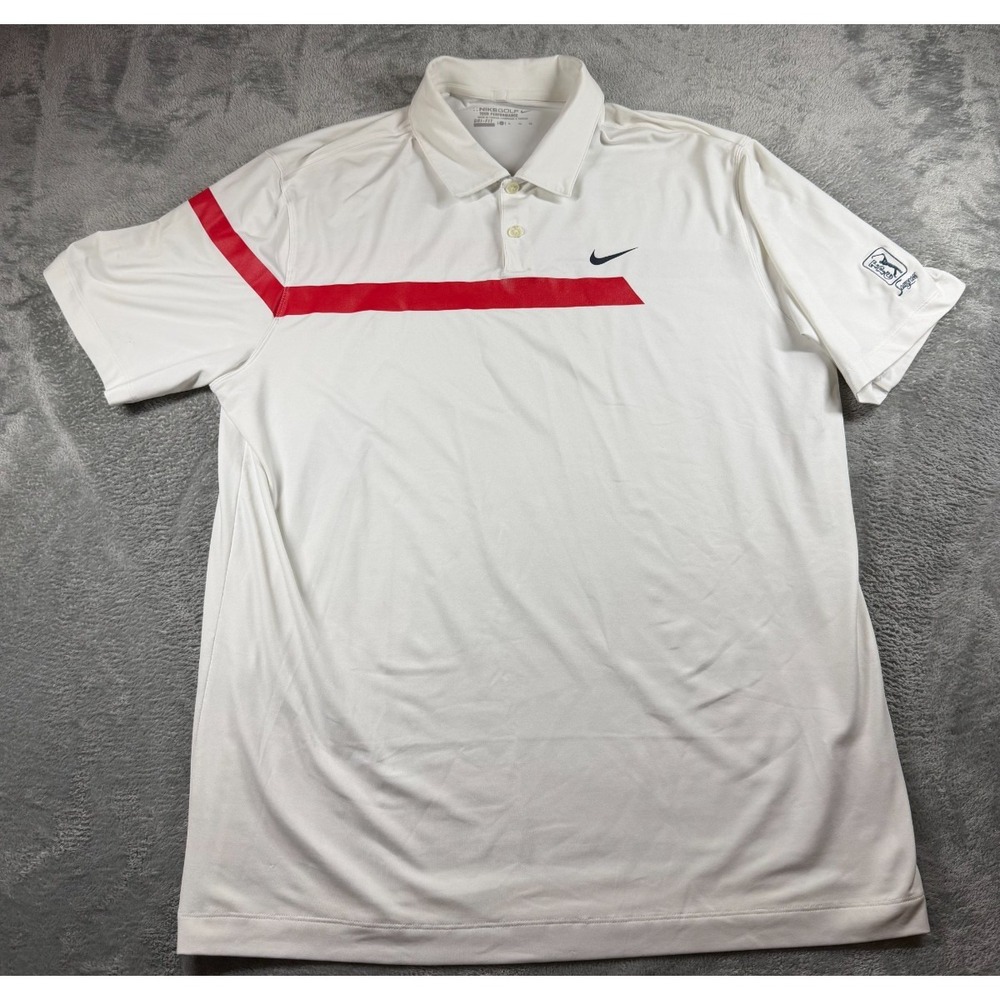 Nike Golf Tour Performance Dri-FIT TPC Sawgrass Polo Shirt Mens XL White Red
